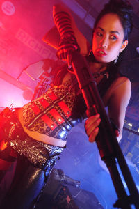 Exotic asian girl VICKY with big gun